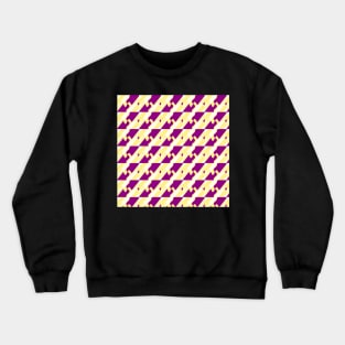 Diagonal Geometric Pattern with Purple Curves and Yellow Stripes Crewneck Sweatshirt